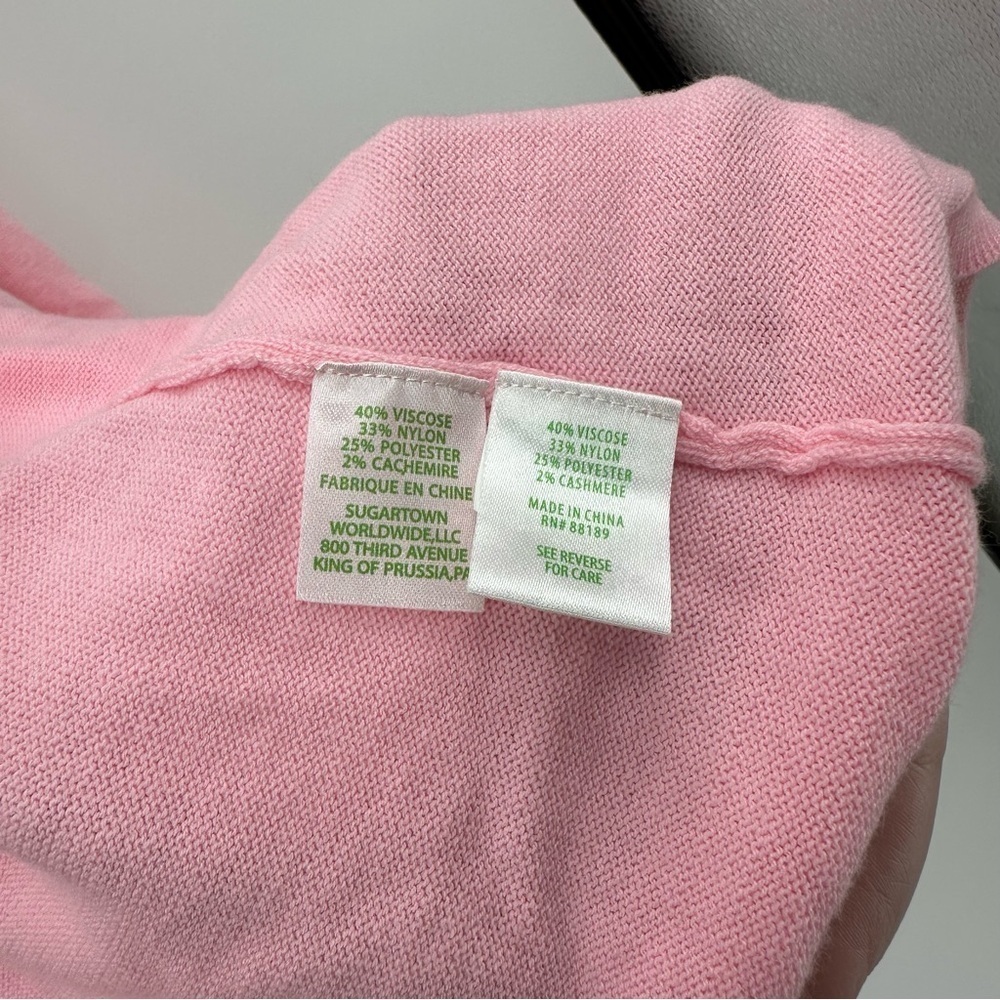 Lilly Pulitzer Pink Dustin Cardigan size S Drape front cashmere blend - Picture 5 of 5